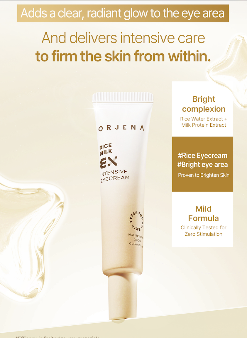 Интензивен околоочен крем с оризово мляко, Rice Milk EX Intensive Eye Cream, 30 мл, Orjena