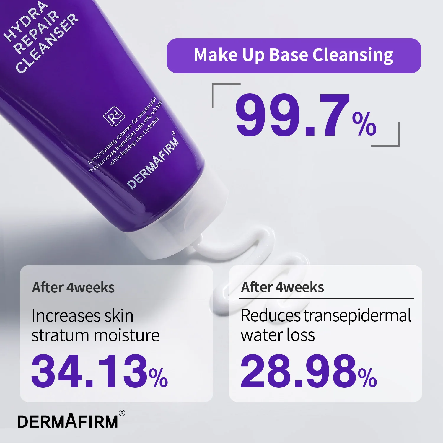 Успокояващ почистваш продукт Hydra Repair Cleanser R4 Perilla Purple, 150мл, Dermafirm