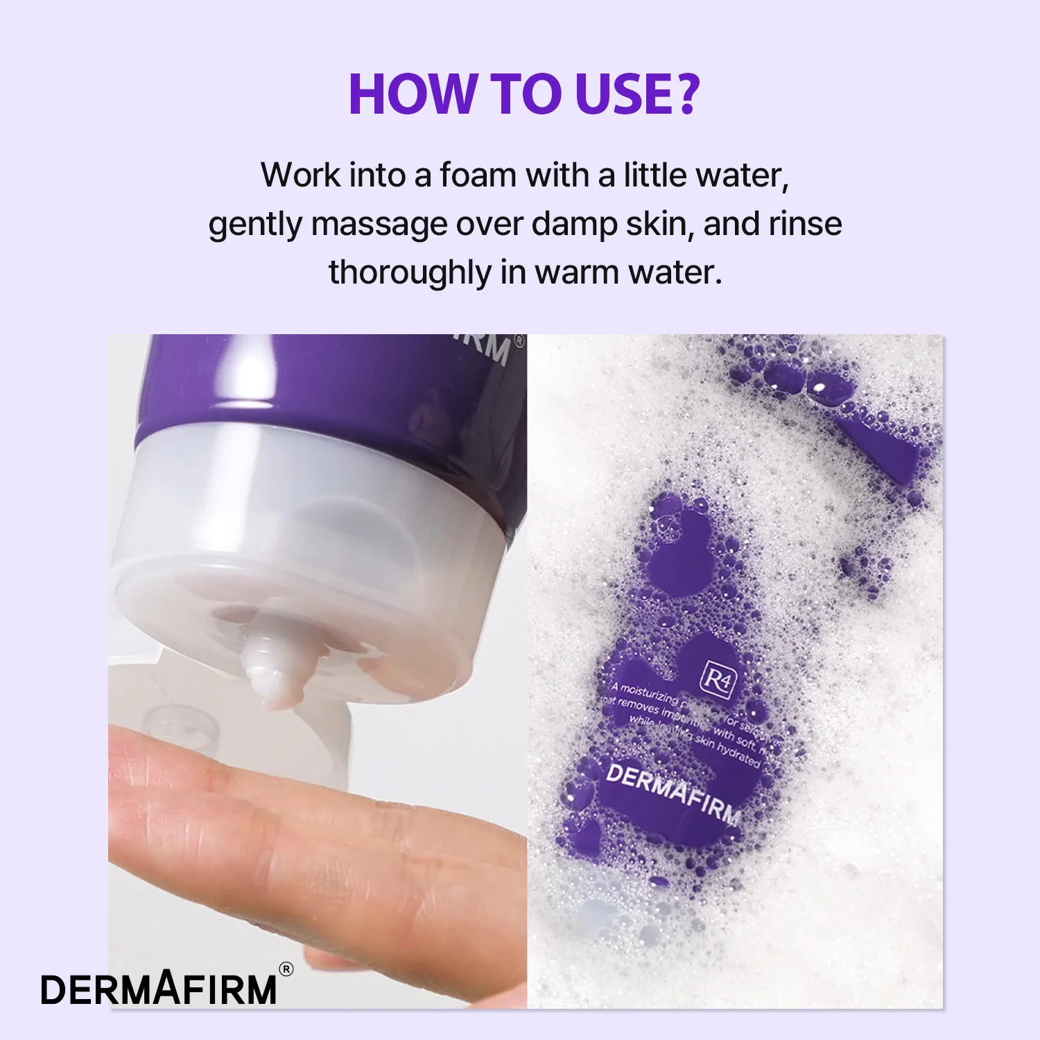Успокояващ почистваш продукт Hydra Repair Cleanser R4 Perilla Purple, 150мл, Dermafirm